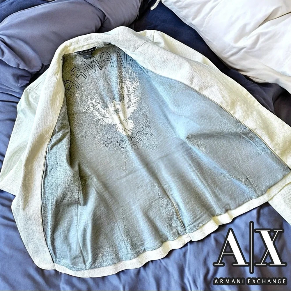 Super RARE 🔥 Armani Exchange Like NEW White Blazer Tailored, One Button, Satin - Picture 14 of 16